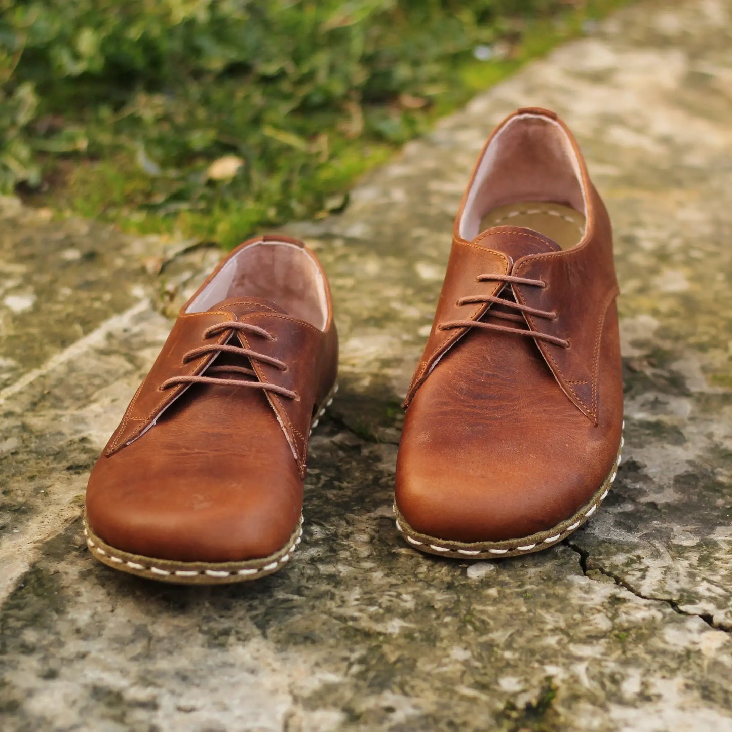 womens new brown handmade barefoot leather shoes