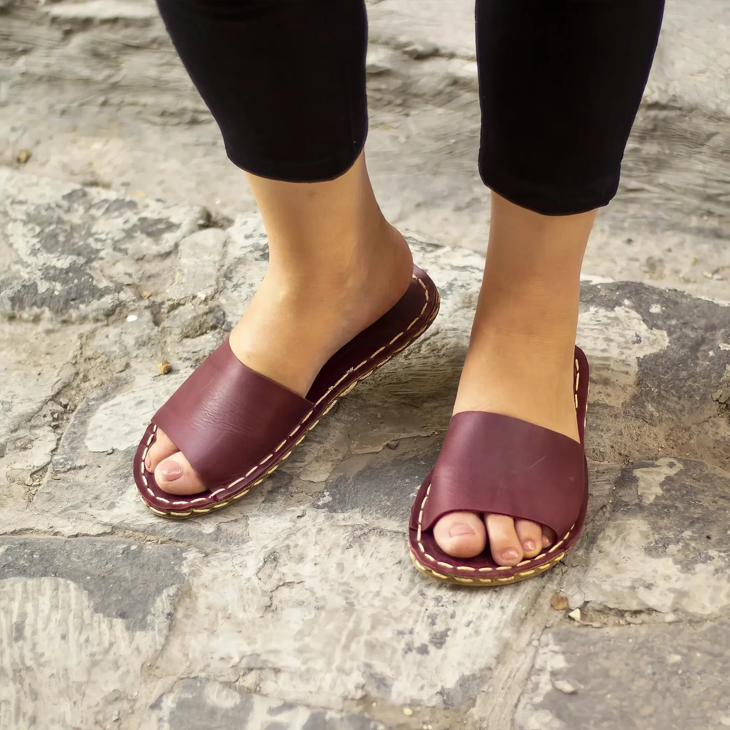 womens tape burgundy slippers for home comfort
