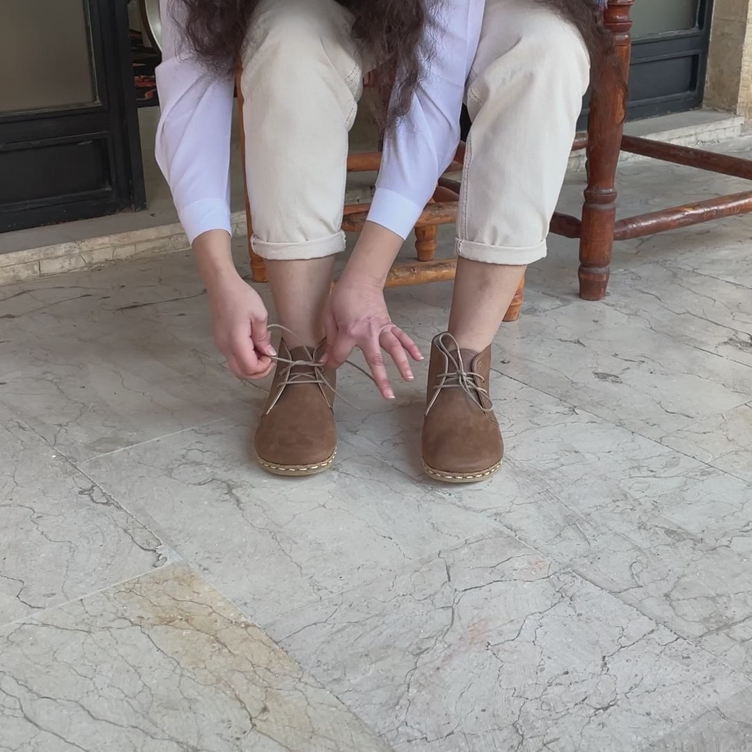 Oxford Earthing Boots Matte Brown Women's