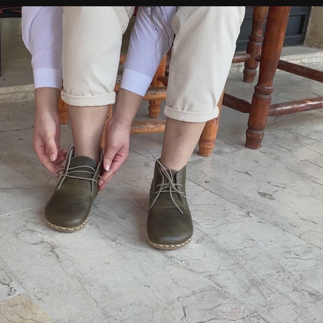Oxford Earthing Boots Olive Green Women's
