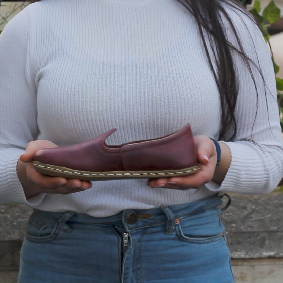 Women's Barefoot Grounding Shoes - Burgundy