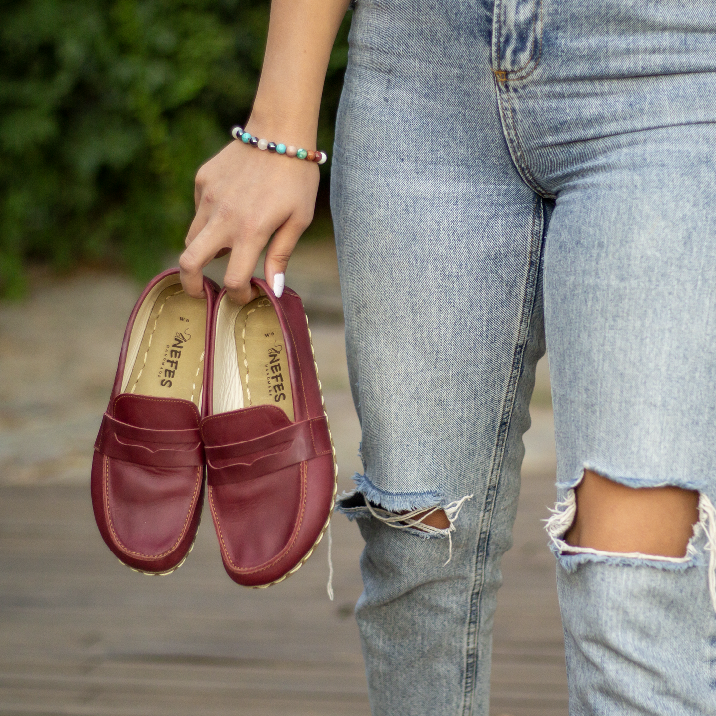 Barefoot Earthing Shoes Crazy Burgundy Women