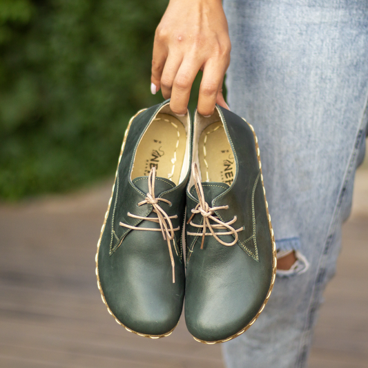 Handmade Zero Drop Barefoot Shoes For Women Toledo Green