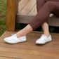 White Women's Leather Earthing Barefoot Shoes
