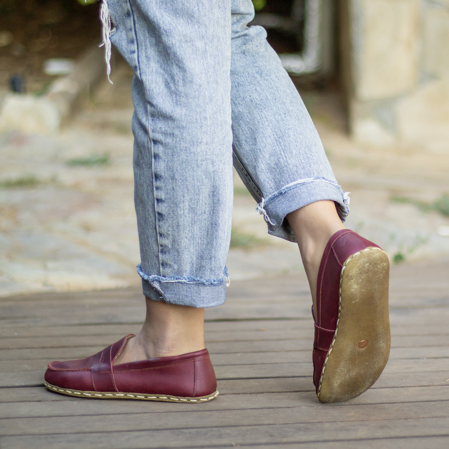 Barefoot Earthing Shoes Crazy Burgundy Women