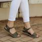BAND Barefoot huarache Leather handmade sandals women open toe / Olive Green