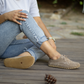 Barefoot Shoes With Copper, Handmade, Zero Drop, Earthing For Women, Milky Brown Suede