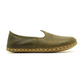 Barefoot Military Green Leather Shoes: Handmade