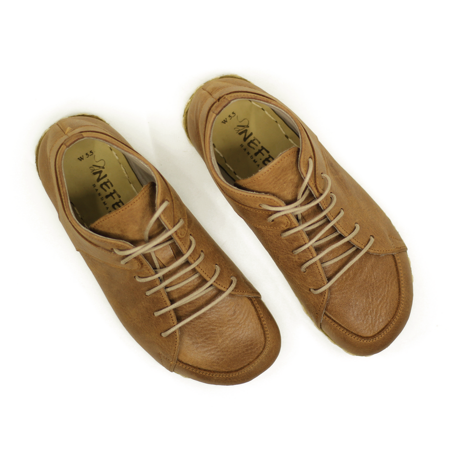 Men's Natural Leather Earthing Sneaker: Copper Rivet & Barefoot Design