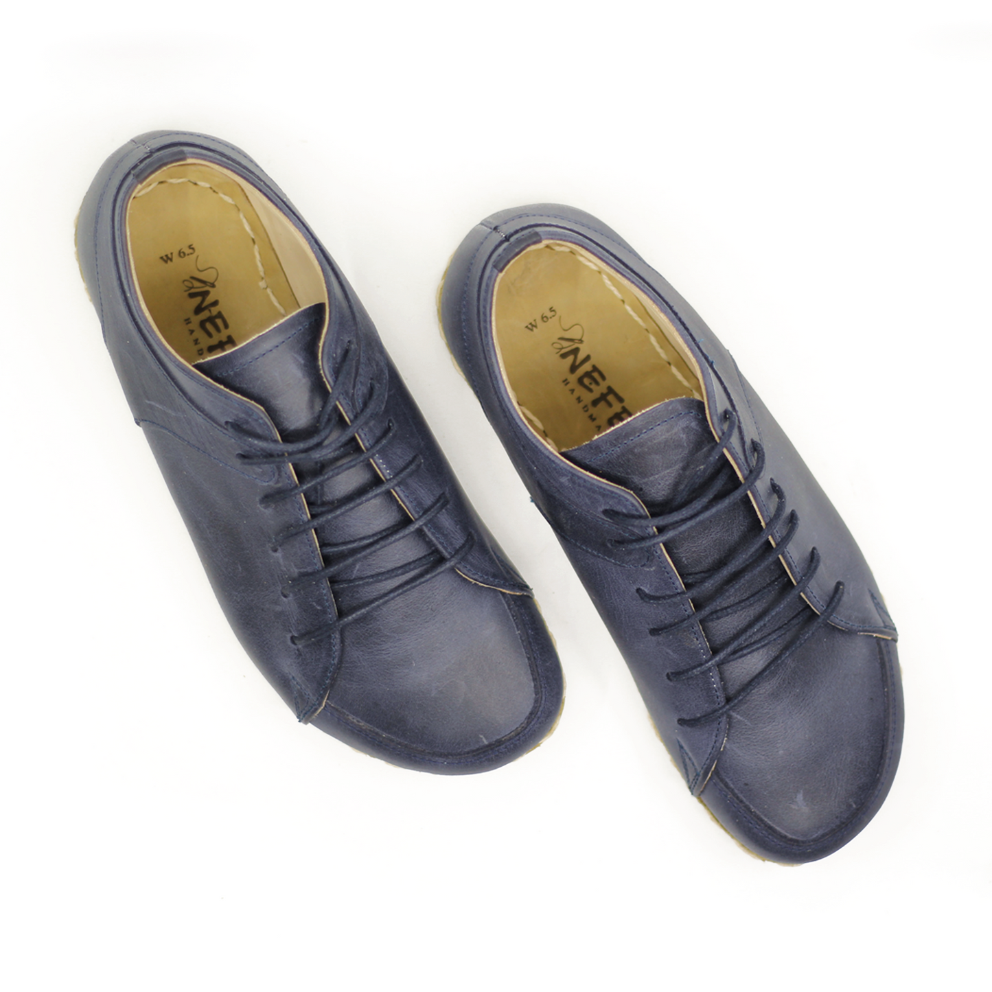 Earthing Naturel Leather Sneaker Men, Copper Rivet Barefoot Converse Navy Blue