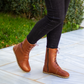 Brown Boots | Brown Leather Boot | Barefoot Women Boot | Earthing Leather Boot | Grounding Copper Rivet | Grounded Women Boot, Tornado Brown