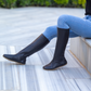 Black Women's Leather Barefoot Earthing Long Boots
