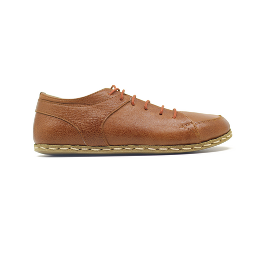 Men's Natural Leather Barefoot Converse: Copper Rivet Earthing Sneaker