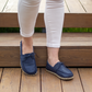 Navy Blue Women's Leather Earthing Barefoot Shoes