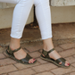Olive Green Leather Women's Huarache Barefoot Sandals