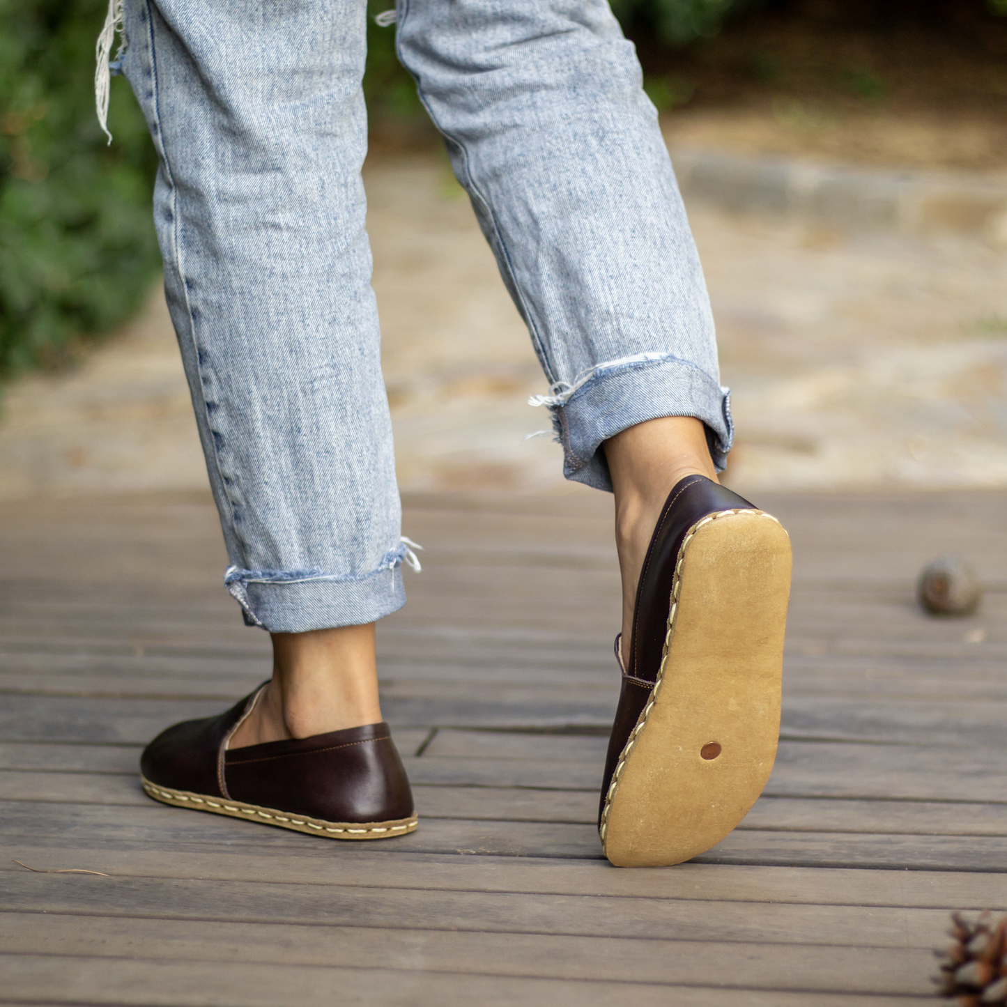 Handmade Women's Barefoot Shoes - Bitter Brown