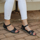 Barefoot huarache Leather handmade sandals women open toe / Black