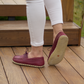 Burgundy Women's Leather Earthing Barefoot Shoes