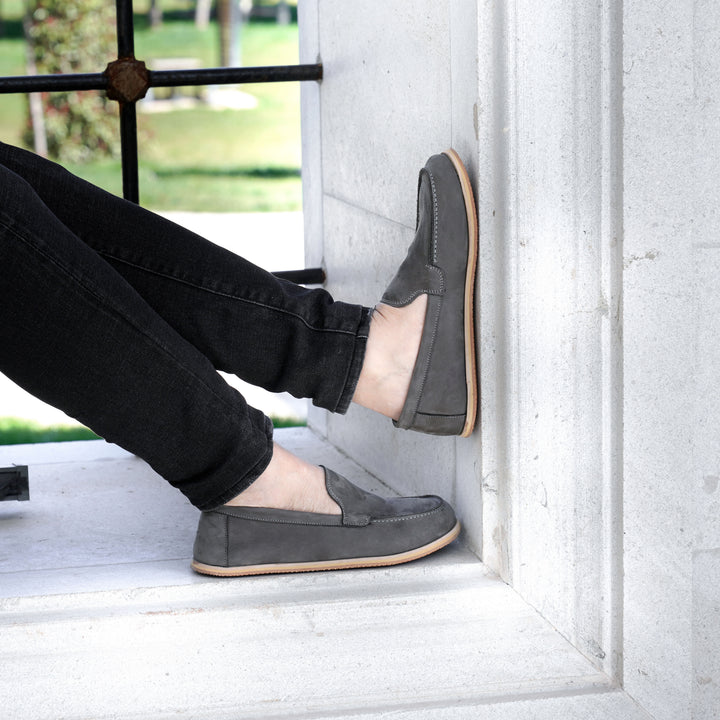 Barefoot Earthing Shoes Gray Nubuck Men