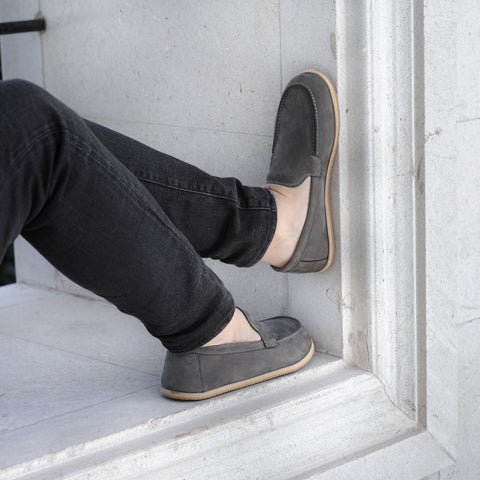 Barefoot Earthing Shoes Gray Nubuck Men