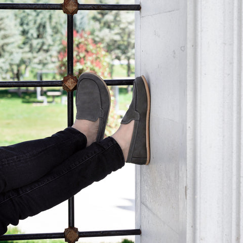 Barefoot Earthing Shoes Gray Nubuck Men