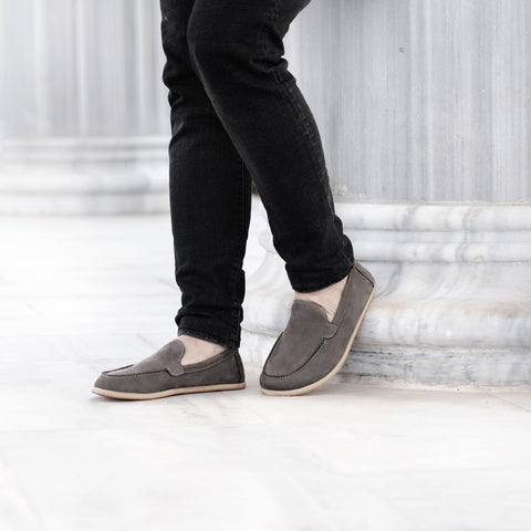 Barefoot Earthing Shoes Gray Nubuck Men