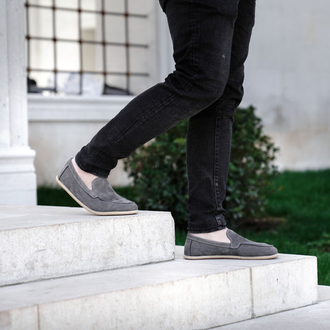 Barefoot Earthing Shoes Gray Nubuck Men