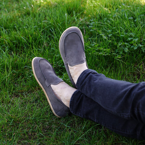 Barefoot Earthing Shoes Gray Nubuck Men