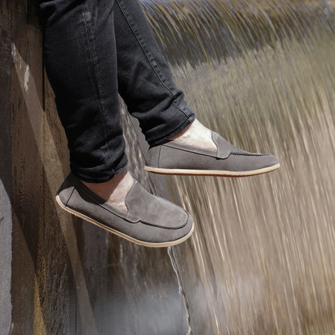 Barefoot Earthing Shoes Gray Nubuck Men