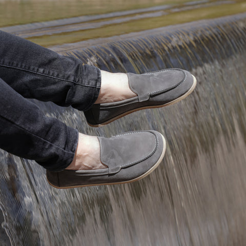 Barefoot Earthing Shoes Gray Nubuck Men