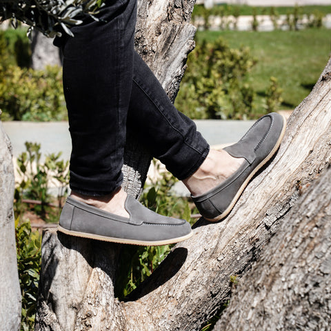 Barefoot Earthing Shoes Gray Nubuck Men