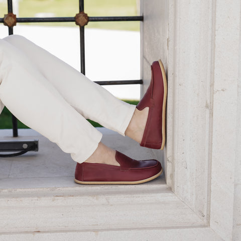 Barefoot Earthing Shoes Crazy Burgundy Men