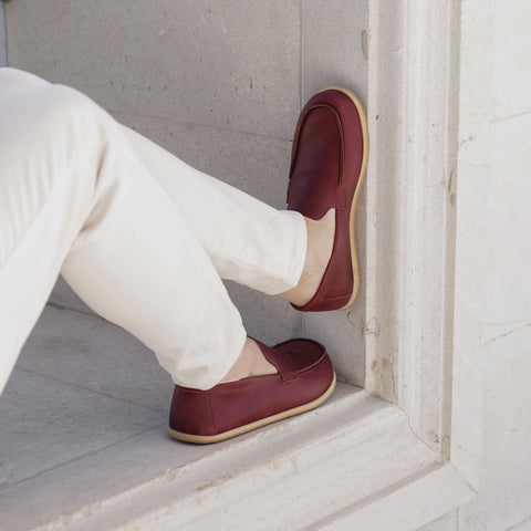 Barefoot Earthing Shoes Crazy Burgundy Men