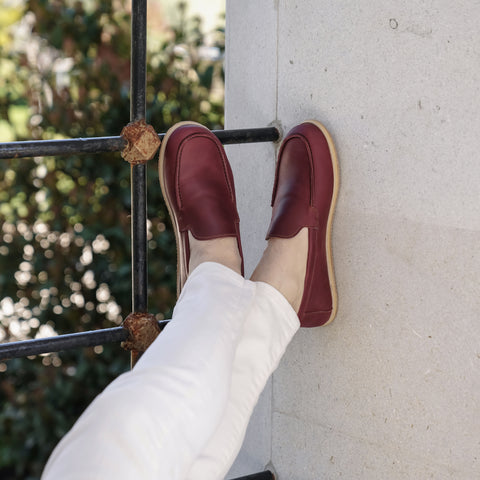 Barefoot Earthing Shoes Crazy Burgundy Men