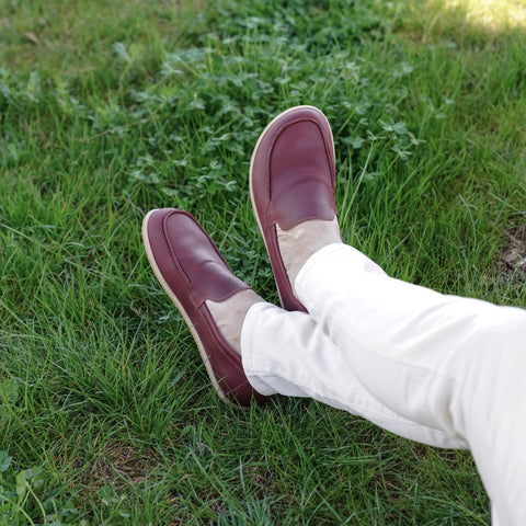 Barefoot Earthing Shoes Crazy Burgundy Men