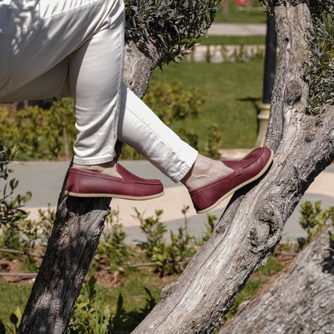 Barefoot Earthing Shoes Crazy Burgundy Men