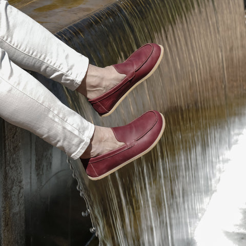Barefoot Earthing Shoes Crazy Burgundy Men