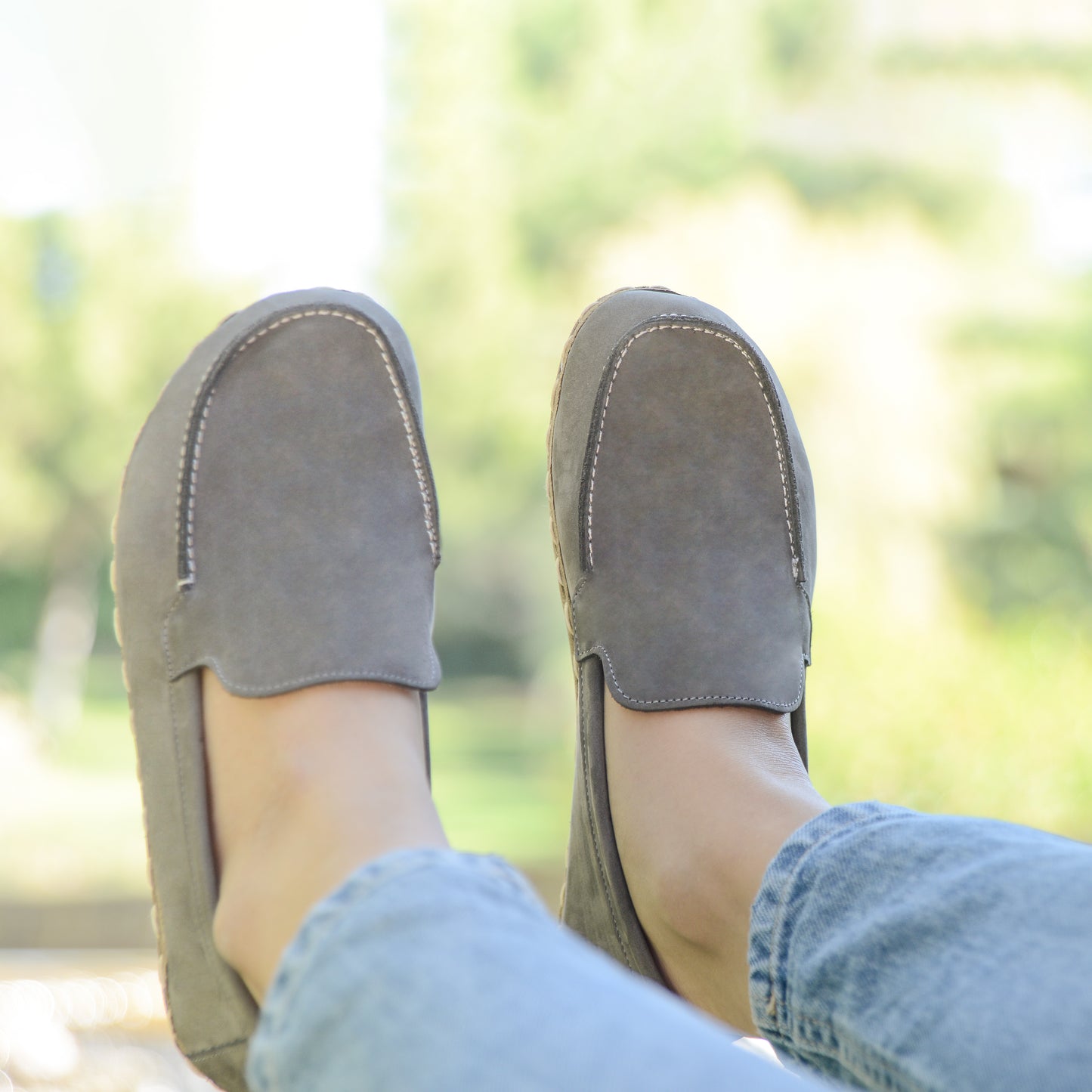 Barefoot Earthing Shoes Gray Nubuck Women