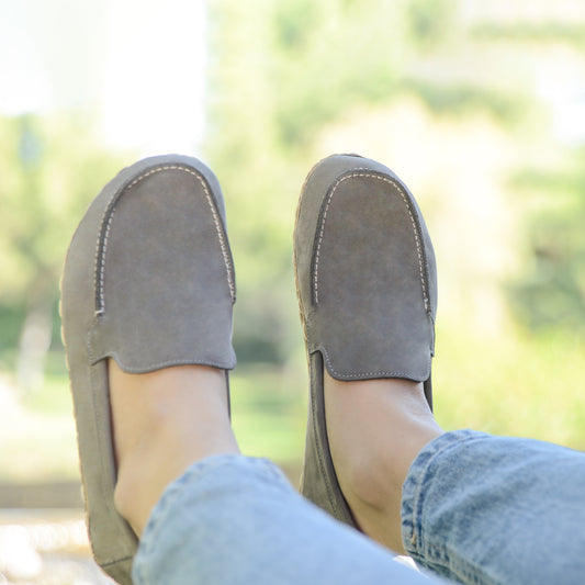 Barefoot Earthing Shoes Gray Nubuck Women