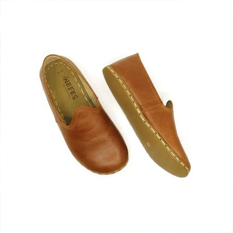 antique brown barefoot grounding shoes for men