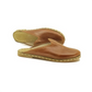 antique brown closed toe leather slippers for men