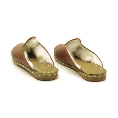 antique brown sheepskin slippers for women winter