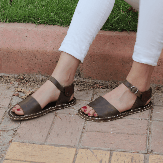 BAND Women's Leather Barefoot Huarache Sandals-Women's Sandals-Nefes Shoes-3-Nefes Shoes