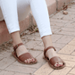 BAND Women's New Brown Leather Barefoot Huarache Sandals-Women's Sandals-Nefes Shoes-3-Nefes Shoes