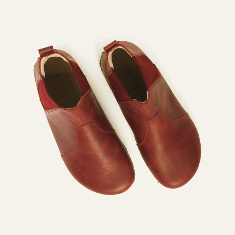 barefoot burgundy chelsea boots handmade for men