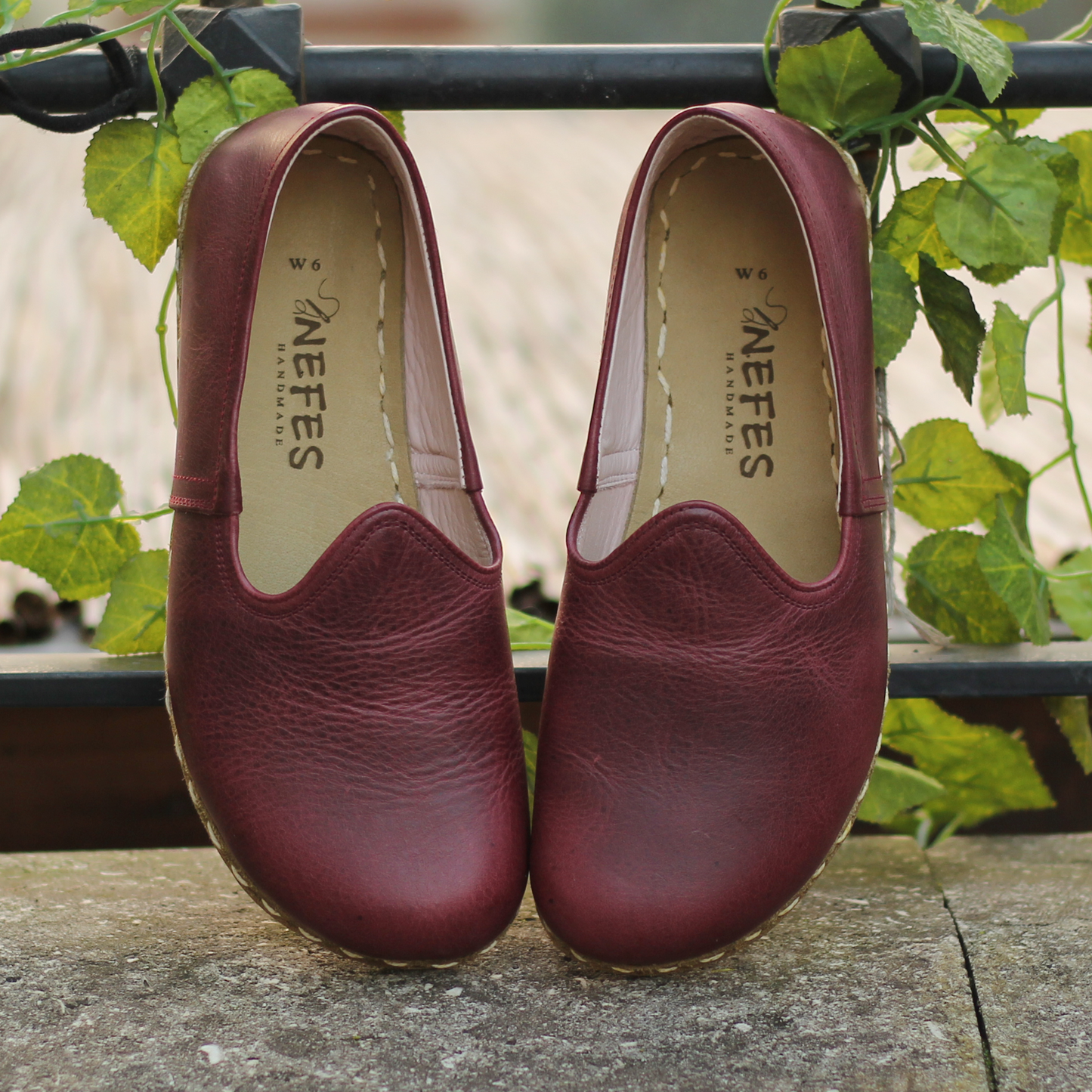 Barefoot Burgundy Leather Shoes: Handmade For Men's-Men Barefoot Shoes Classic-nefesshoes-3-Nefes Shoes