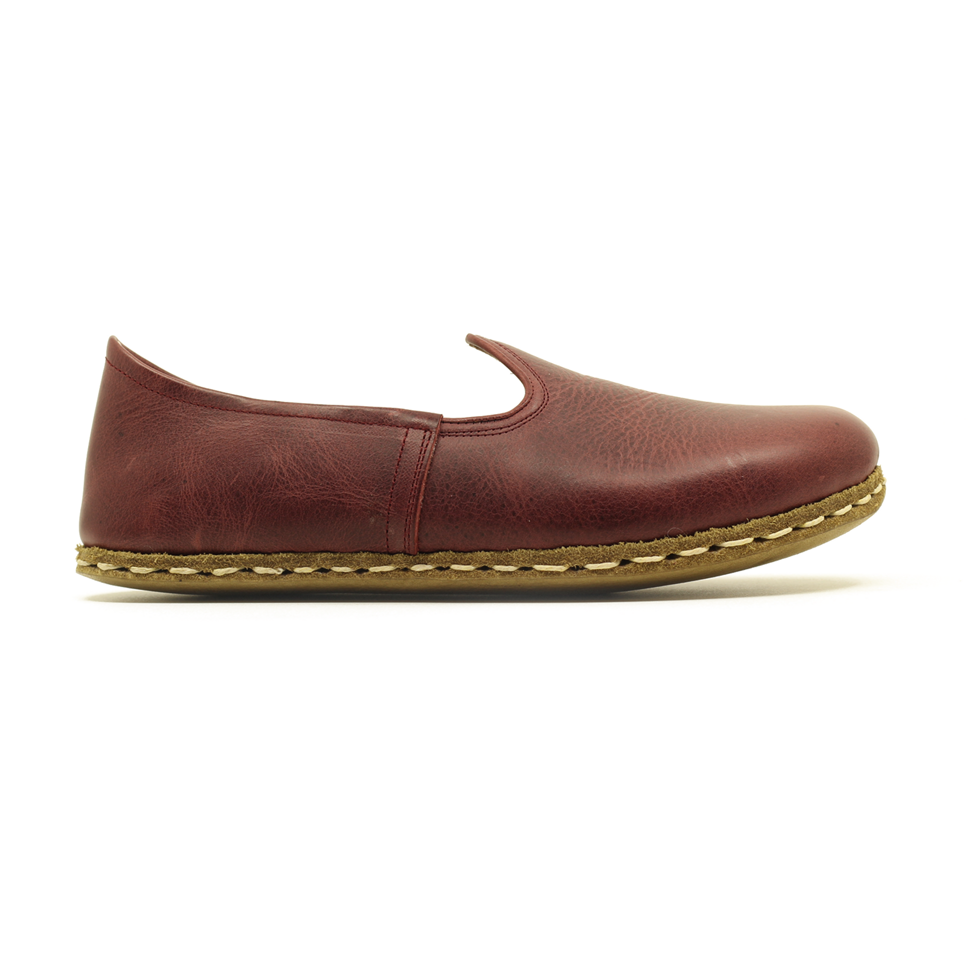 Barefoot Burgundy Leather Shoes: Handmade For Men's-Men Barefoot Shoes Classic-nefesshoes-3-Nefes Shoes