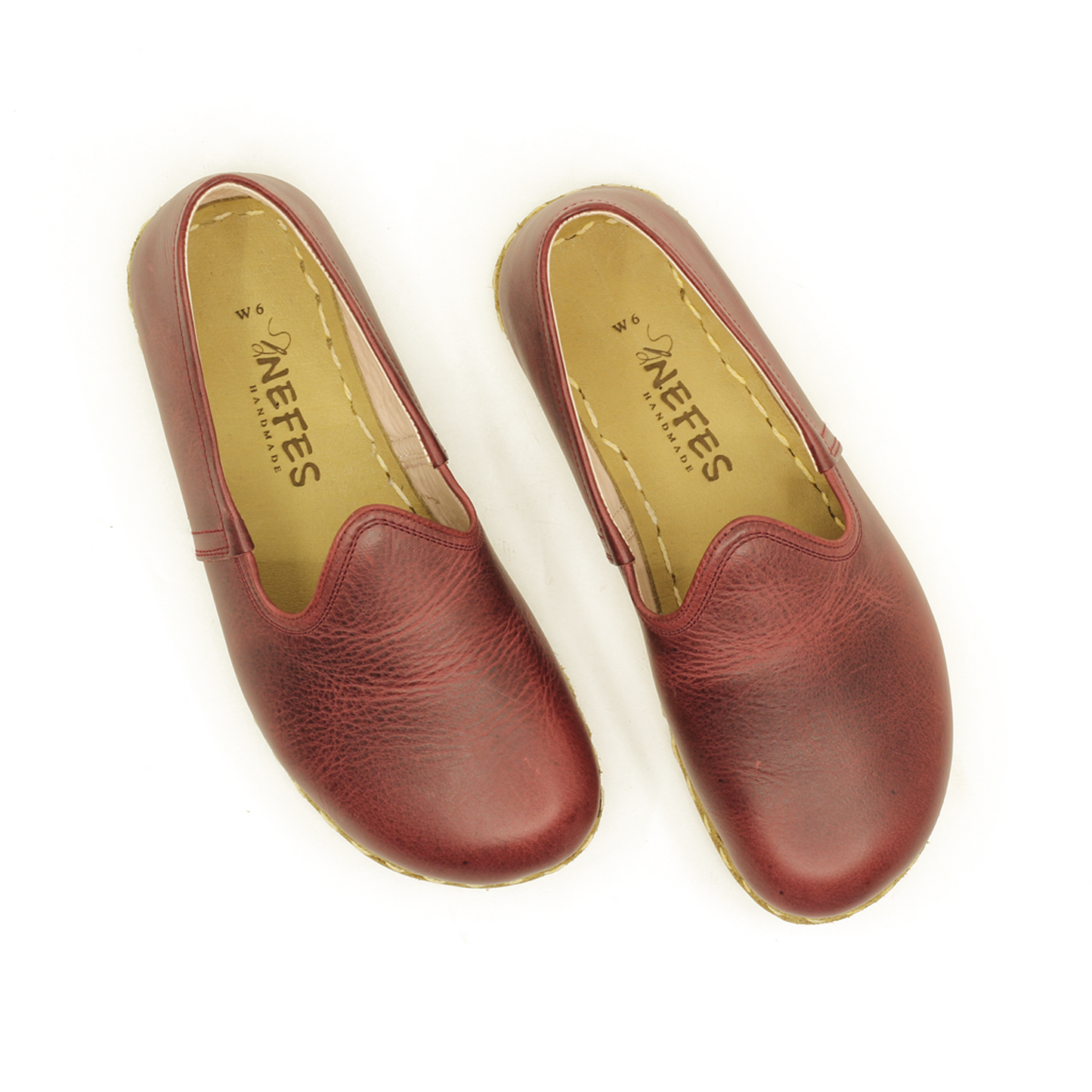 Barefoot Burgundy Leather Shoes: Handmade For Men's-Men Barefoot Shoes Classic-nefesshoes-3-Nefes Shoes