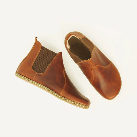 barefoot chelsea boots crazy new brown leather handmade mens