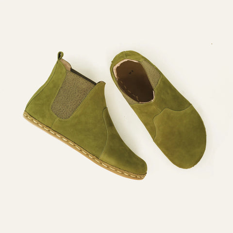 barefoot chelsea womens handmade green boots